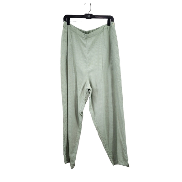 Flax Women's Cotton Blend Stripes Relaxed Fit Pants - L - Picture 1 of 5
